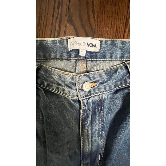 Fashion Nova Bow Lace Trim Denim Size 14 Plus - Picture 6 of 11